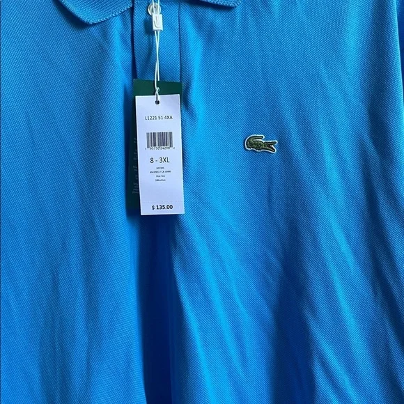 Lacoste Vibrant Blue Polo Shirt cotton Men's Regular Fit size 3XL - Picture 4 of 4